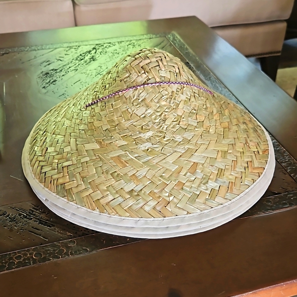 3 Asian style straw hats